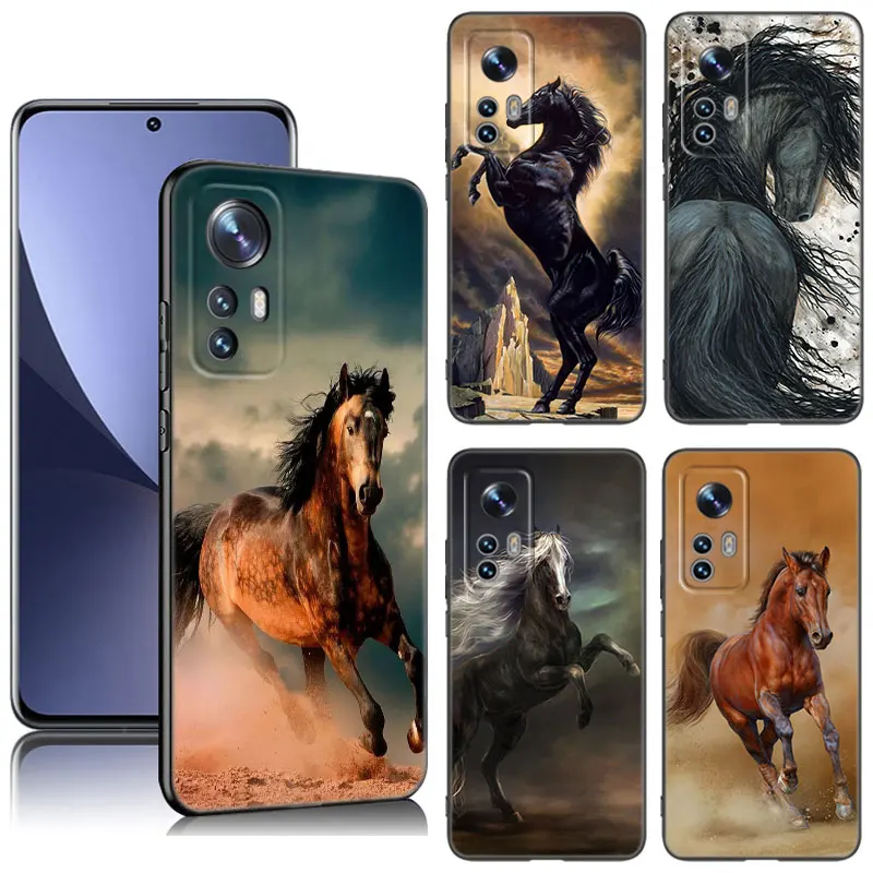 Чехол для телефона Running Horse для Xiaomi Mi 8 9 SE 10 10T 11 12 13 Lite 9T 11T 12S 12T 13 Pro 12X 11i, Черный силиконовый чехол Чехол для телефона Running Horse для Xiaomi Mi 8 9 SE 10 10T 11 12 13 Lite 9T 11T 12S 12T 13 Pro 12X 11i, Черный силиконовый чехол