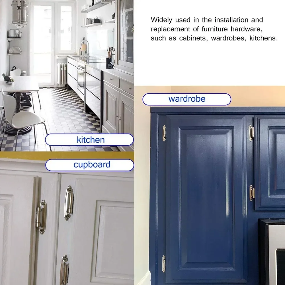 Self Closing Overlay Flush Cabinet Hinge Heavy Duty Door Cupboard Hinges For Household Decor Hardware furniture hinge cabinet door hinges cabinet hinges 10pcs