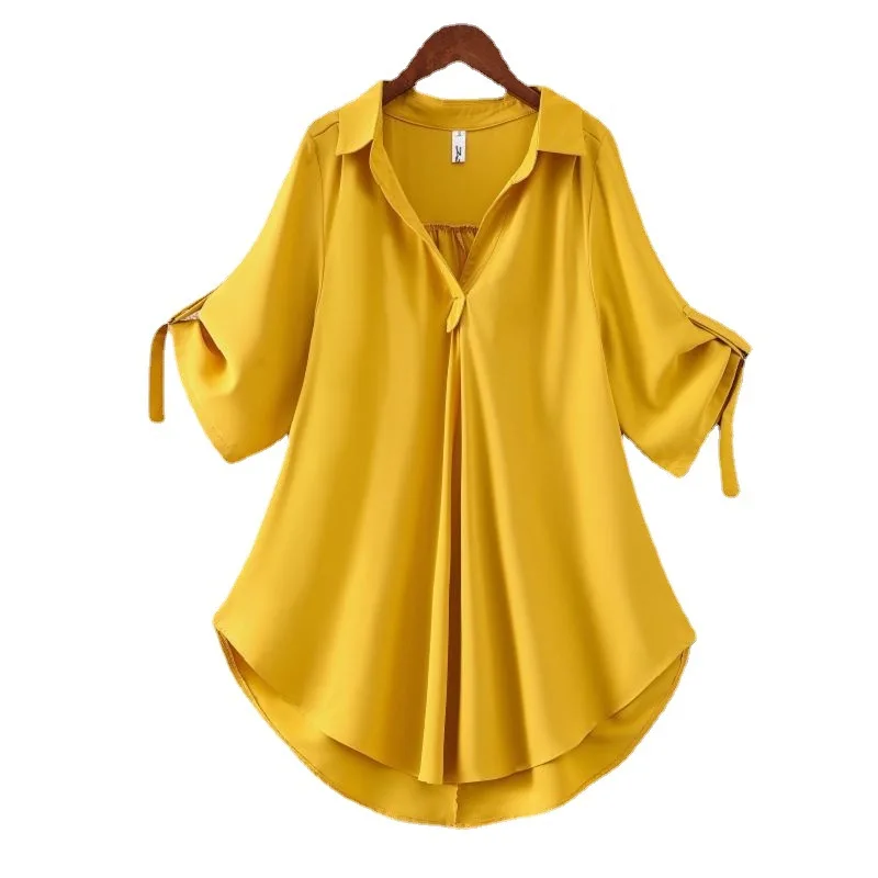 woman's fashion shirts spring/summer solid color short