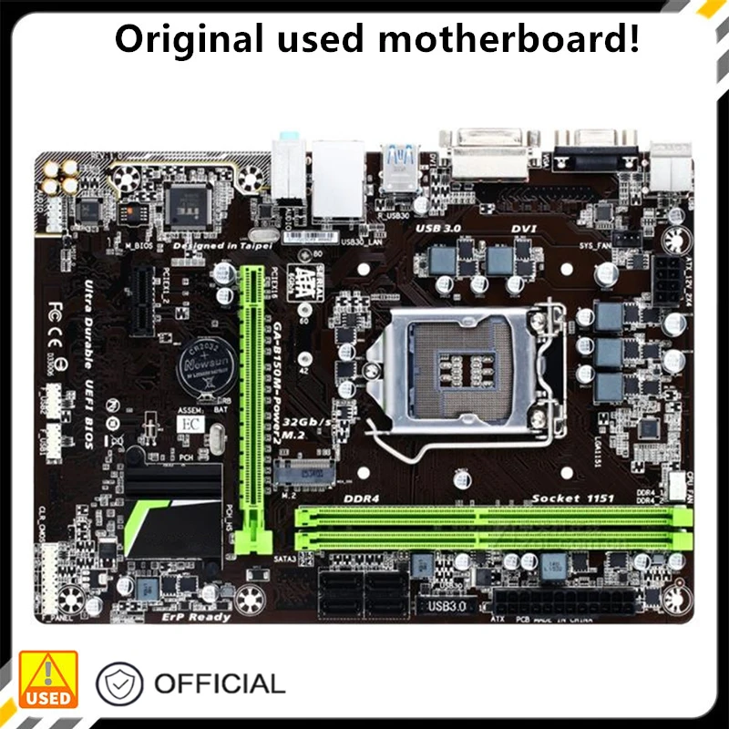 

Для телефона, оригинальная б/у Материнская плата Intel B150 32G DDR4 LGA 1151 i7/i5/i3 USB3.0 SATA3