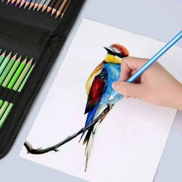 Set di matite colorate da 50/72 pezzi con custodia arrotolabile in tela: perfetto per colorare, disegnare, schizzi e creare studenti adulti 6