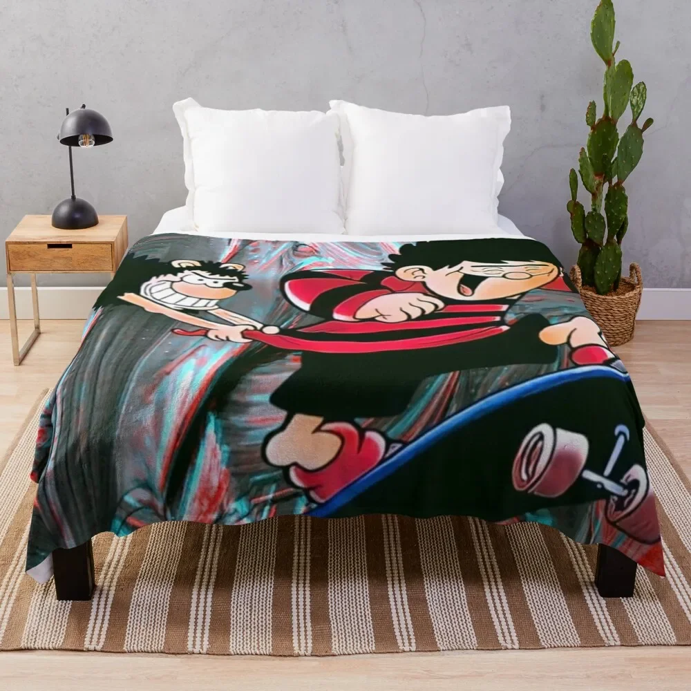

Dennis and gnasher Throw Blanket Dorm Room Essentials Sofa Blankets Decorative Sofa Blankets