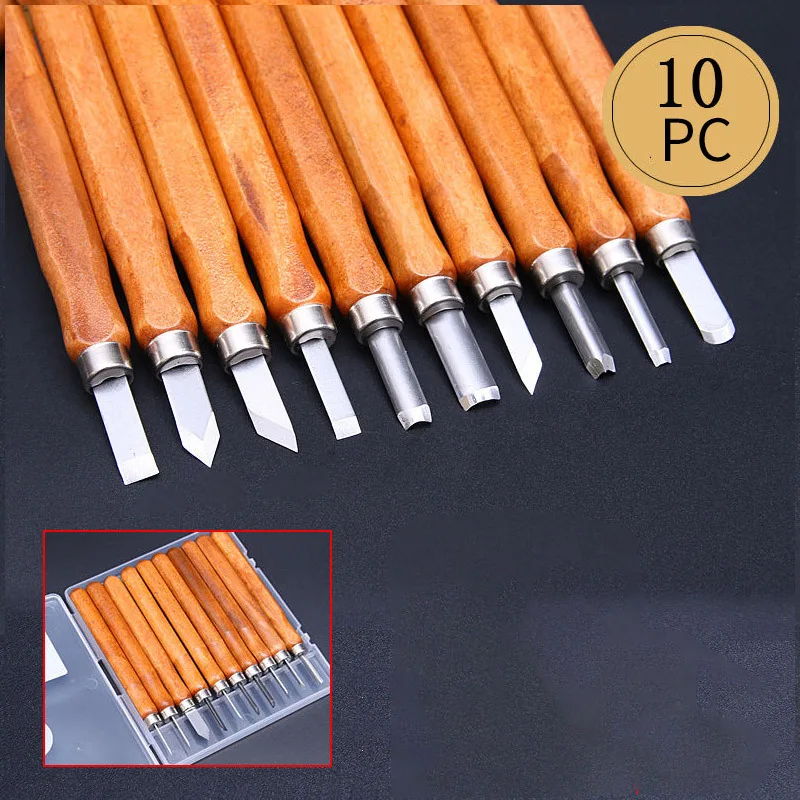 Professionelles Holzschnitzmeißel-Set mit Holzschnitzwerkzeugen aus Kohlenstoffstahl, geeignet zum Schnitzen von Tischlern und Anfänger – Detail 10