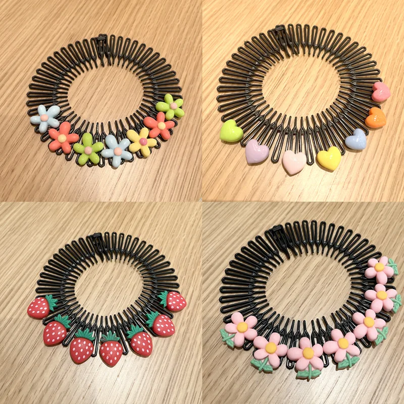 Children Star Broken Hair Comb Headband Hair Clip Bear Cute Headdress Sweet Princess for Baby Girls Elongated Hair Accessories