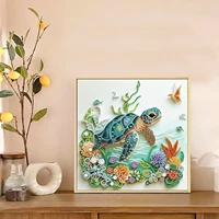 DIY Turtle and Flower 5D Special Shape Diamond Art Kits for Beginners,Diamond Art Painting Kits for Home Wall Decoration Gift 5