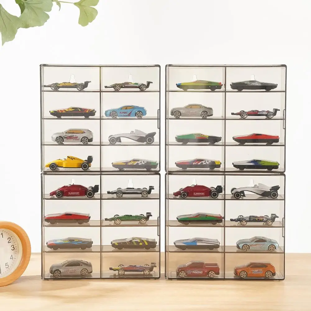 1:64 for Hot Wheels Display Box Car Model Toy Cabinet Rack For Hotwheels Cars Diecast Storage Acrylic Dustproof Display Box 4