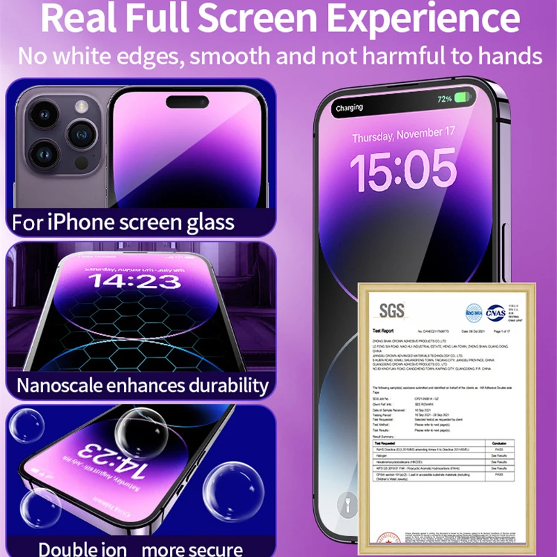 Dust-Free Installation Tempered Glass Screen Protector with Easy Install Auto-Dust Removal Kit