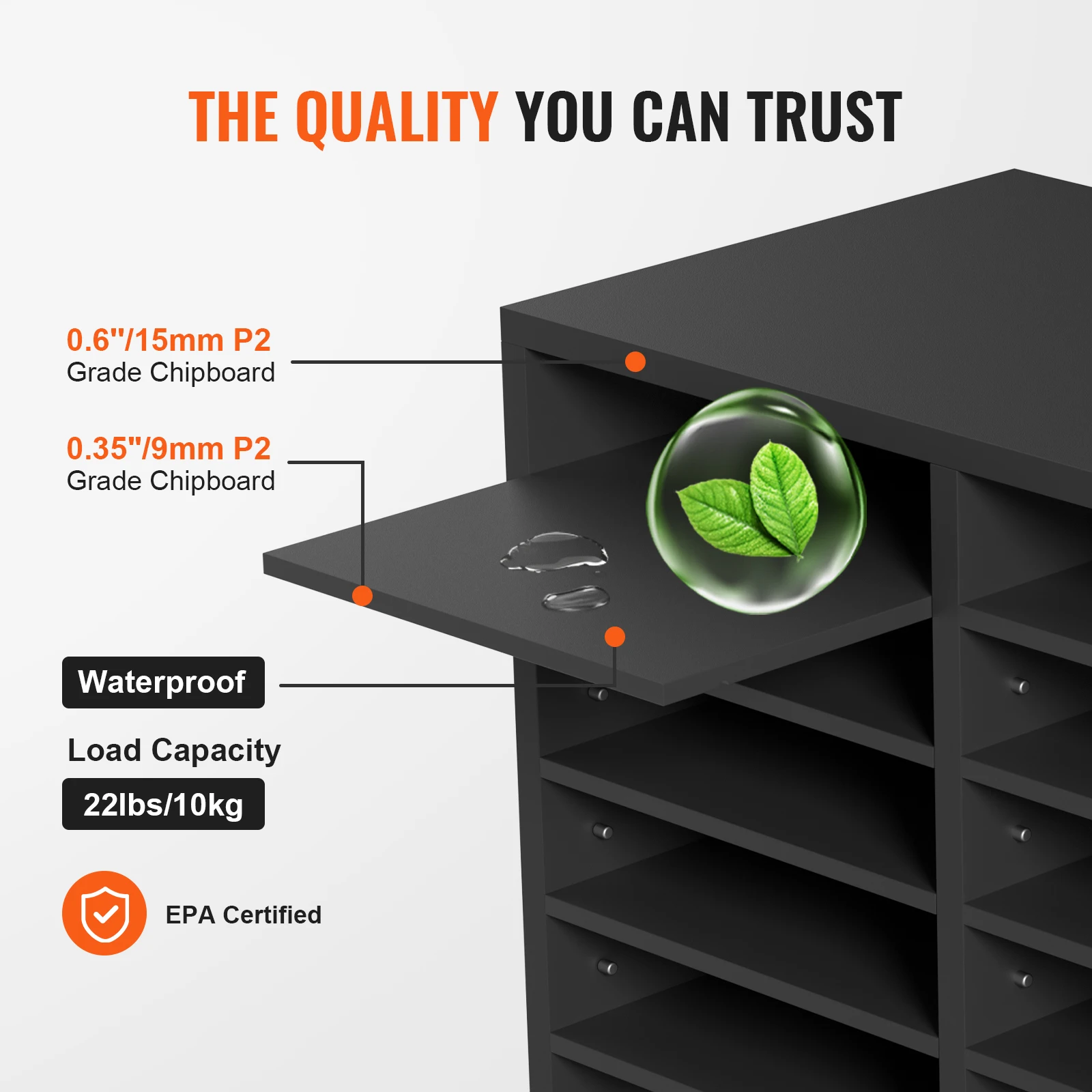 Wood Literature Organizer with Adjustable Shelves for Office Home