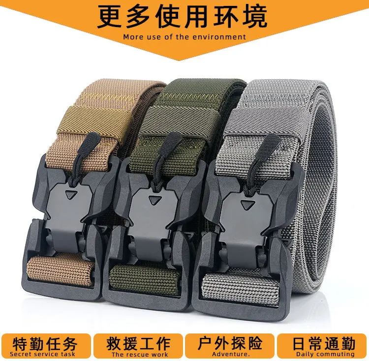 FRALU Official Genuine New Tactical Belt Quick Release Magnetic Buckle Military Belts Soft Real Nylon Sports Accessories YD881 men's belts