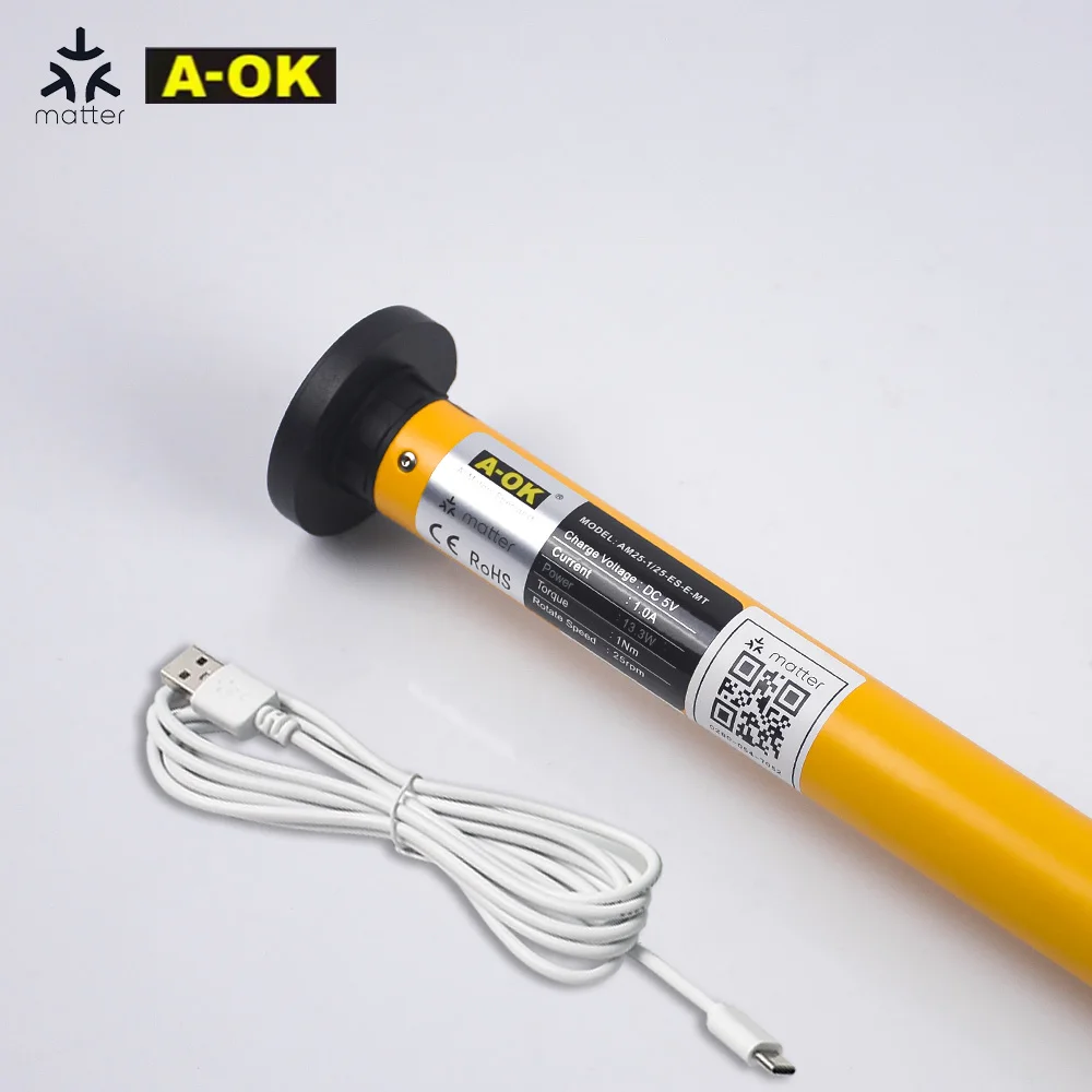 สมาร์ทชาร์จ Matter ม่านม้วนมอเตอร์สําหรับหลอด 38 มม.,Matter 25 มม.มอเตอร์ตาบอด Conection กับ Alexa Google Home Smart Home 1