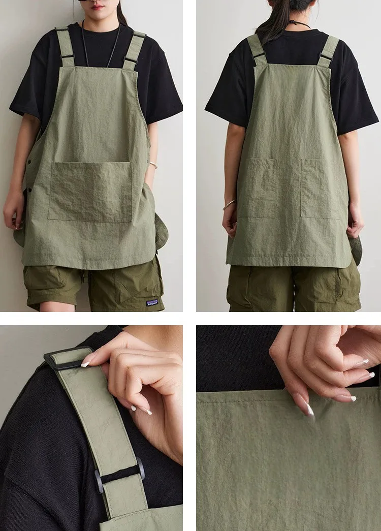 Anti-pouring Sleeveless Aprons with Pocket Adjustable  Outdoor Barber Coffee Shop Catering Apron Unisex Wear on Both Sides