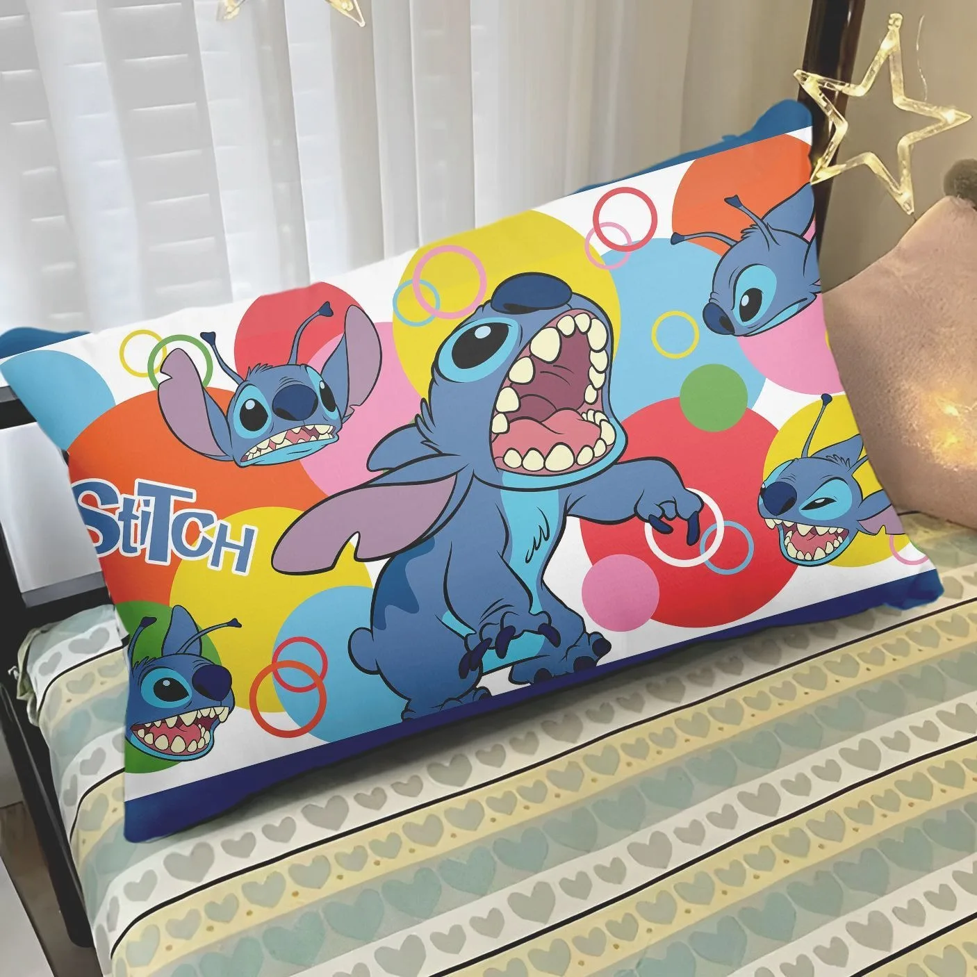 Disney Lilo and Stitch pillowcase children's student sleeping pillowcase sofa cushion cover suitable for room home decoration 2