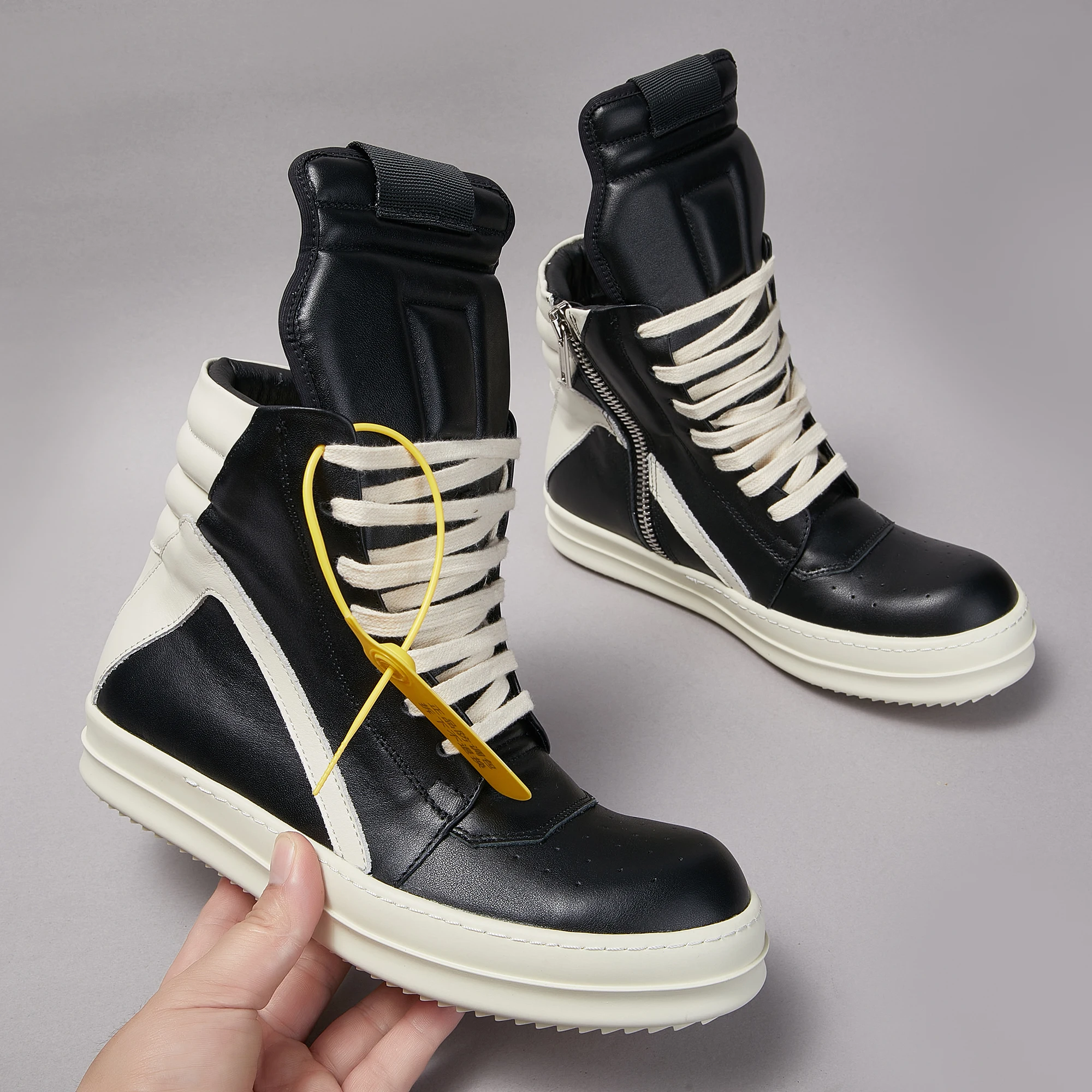 Casual Shoes running sneakers casual shoes sports shoes casual sneakers fashion sneakers leather shoes leather boots Brand Men Shoe Casual High Top Women Sneaker Ankle Boot Geobasket Leather Owen Fashion Thick-sole Flat Zip Shoe