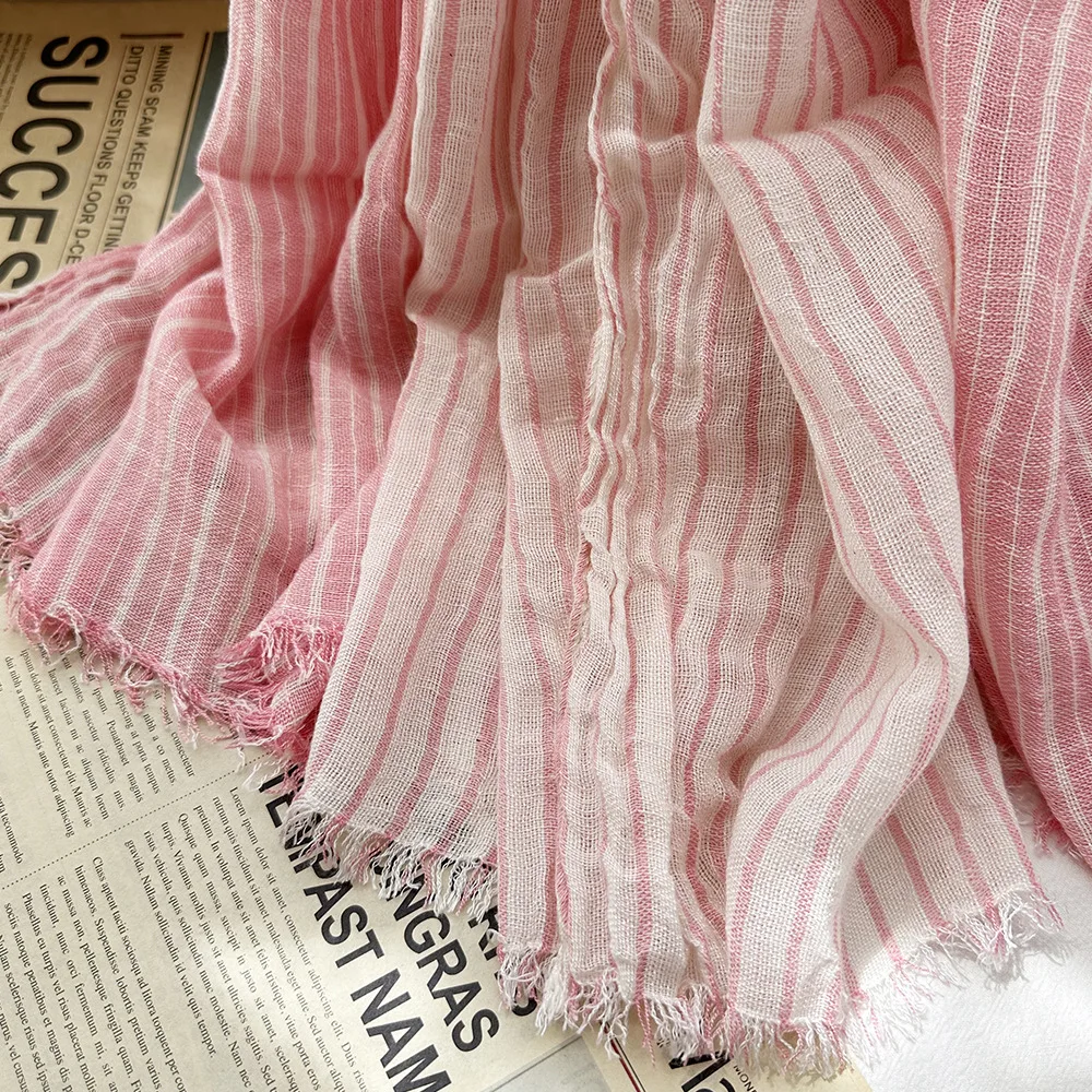 Neck wrap Neck gaiter Cotton linen men scarf fashion brand men's striped scarves winter warm neckerchief pashmina casual tassel bufandas shawls