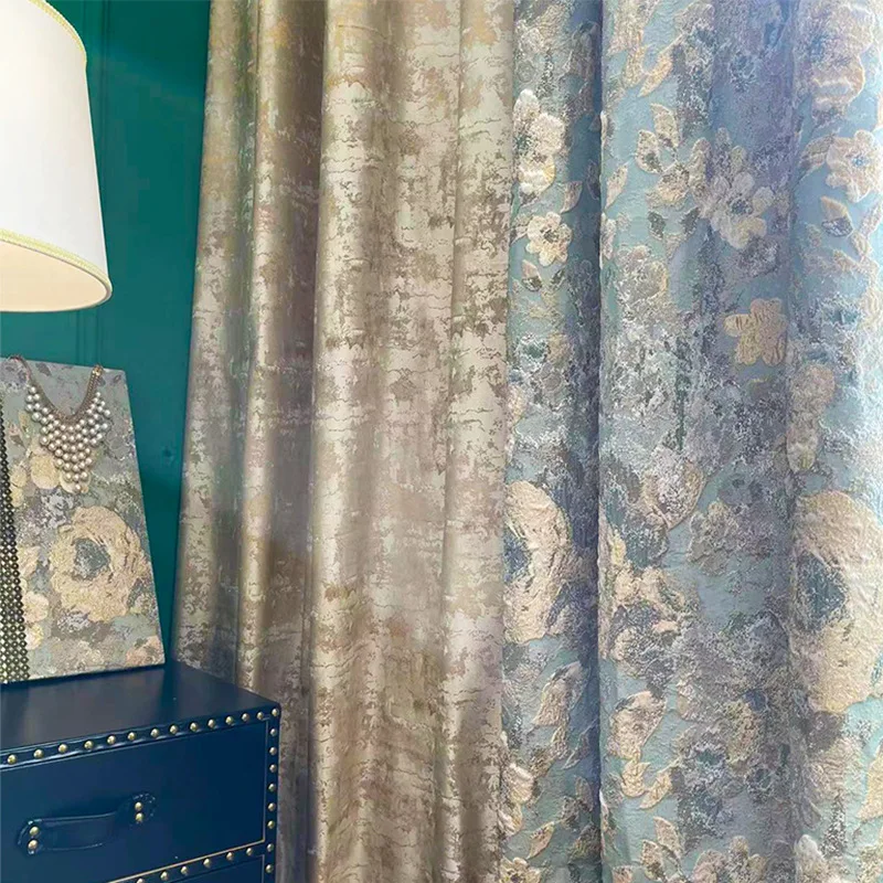 Francouzský lehký luxusní romantické výpadek záclony pro žití jídelní pokoj ložnice horko izolace plovoucí okno dokonaný produktů