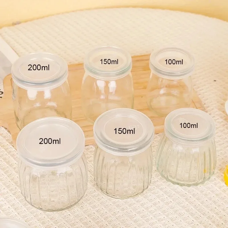 Yogurt Pudding Glass Jar Mini Mousse Drinking Bottle with Lid High Temperature Resistant Homemade Juicing Milk Storage Container 6