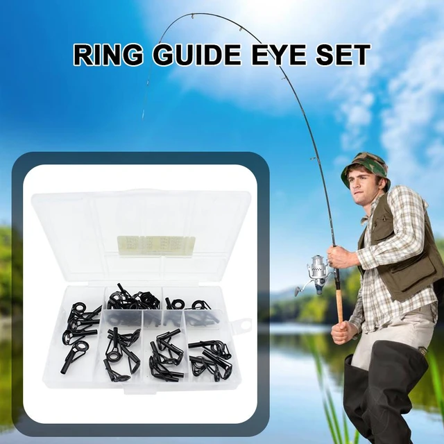 40pcs Fishing Rod Line Guides Eyes Sets Stainless Steel Tip Top Ring Circle  Pole Repair Kit Fishing Accessories - AliExpress