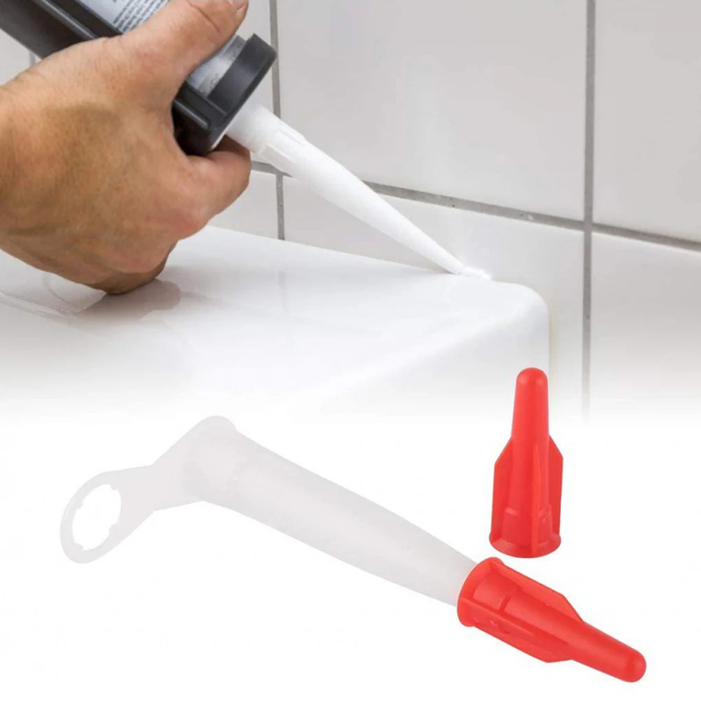 New 8Pcs/lot Plastic Caulking Nozzle Re-Sealable Mastic Cartridge Spare Nozzles Screw Covers 10.4 cm