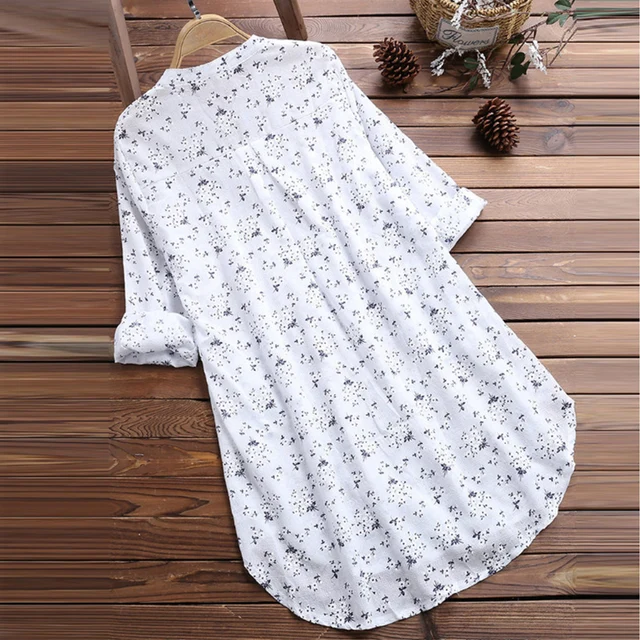 Cotton Linen Blouse Women s Tops 2023 Summer T shirt Tee Elegant Ladies Casual Baggy Tunic