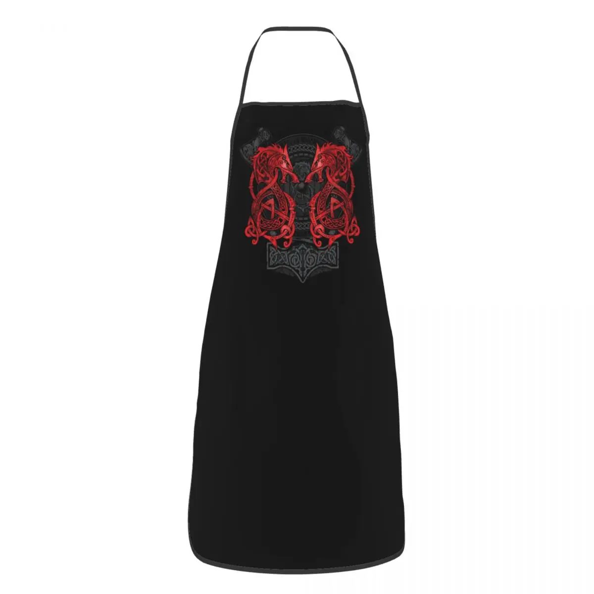 Grembiule Da Combattimento Fenrir Per Donna Uomo Bavaglino Unisex Viking Nordic Monster Wolf Cooking Kitchen Tablier Cuisine Chef Baking