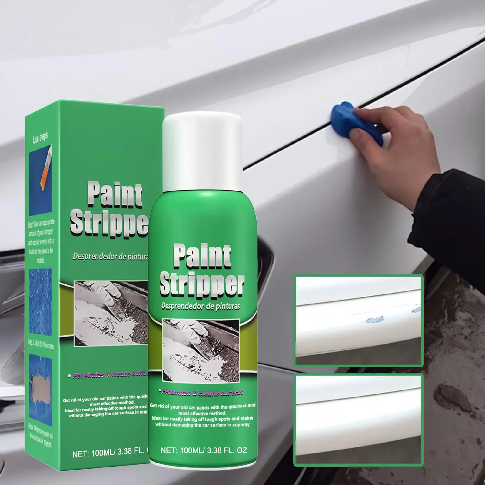 Car Paint Remover Metal Surface Paint Stripper High Efficiency For Auto Wall Marine Paint Graffiti Correction With Brush 100ml