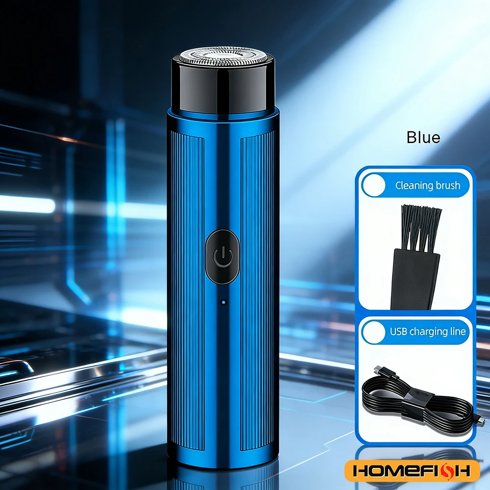 휴대용 미니 전기 면도기 USB 충전식 10000RPM 회전식 면도날 남성용 여행용 차량용 가정용