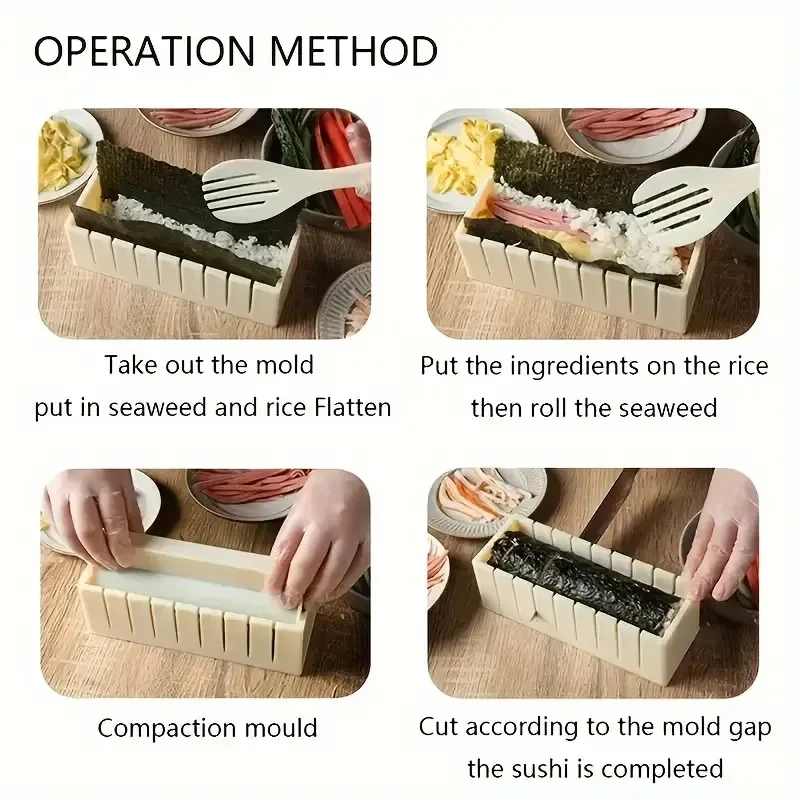 Sushi Maker Kit Mould for Home Kitchen DIY Sushi Roller Bento Rice Ball Mold Japanese Sushi Tools Sushi Rice Roller Machine