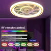 LED Ceiling Fan Light Modern Thin RGB Remote Control Dimming Mobile App Control Indoor Bedroom Living Room Dining Room 110-220V 1
