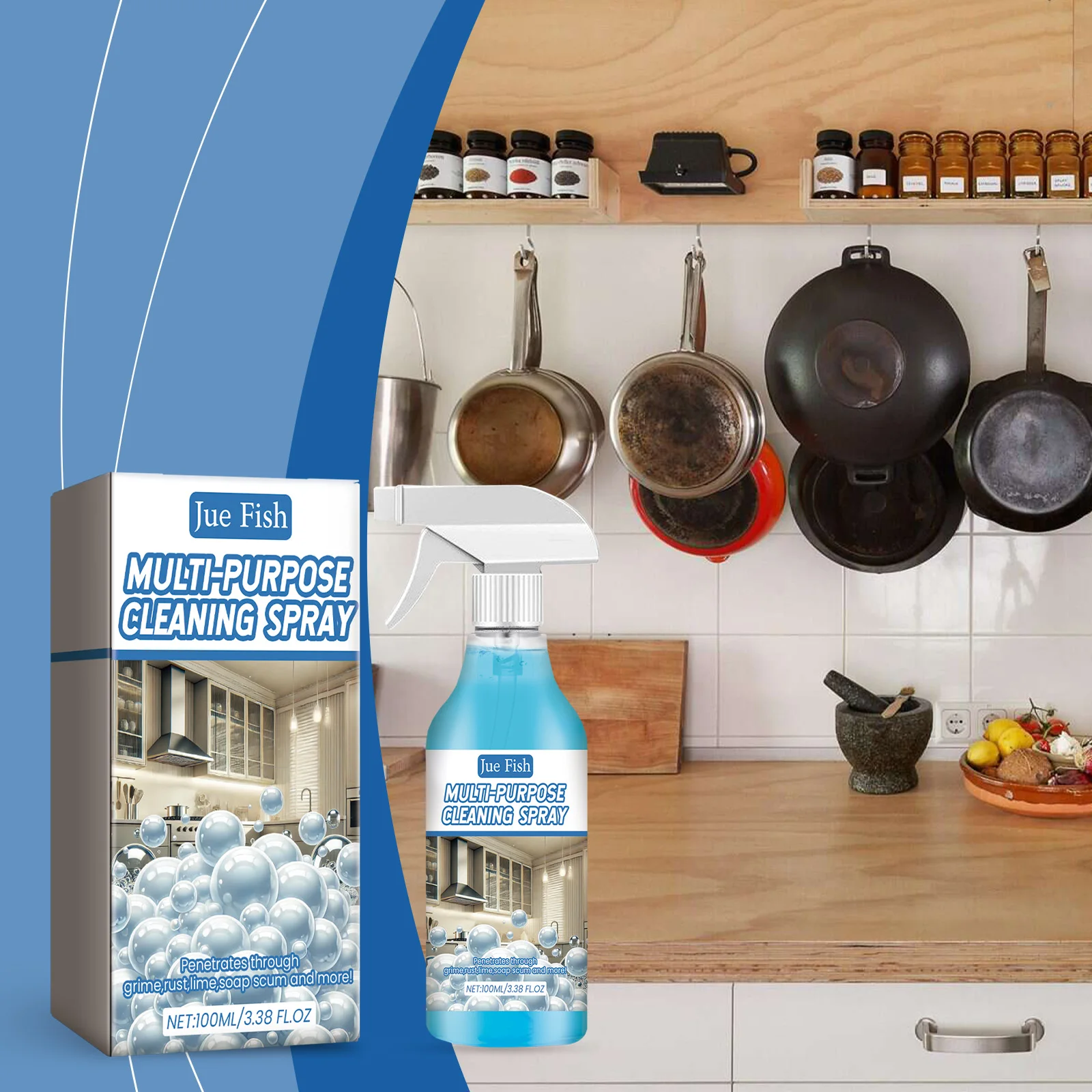 5pcs Kitchen Cleaning Foam Cleaner Spray Household Powerful Oil Grease Removal Agent Kitchen Cookwear Degreaser Cleaner Spray