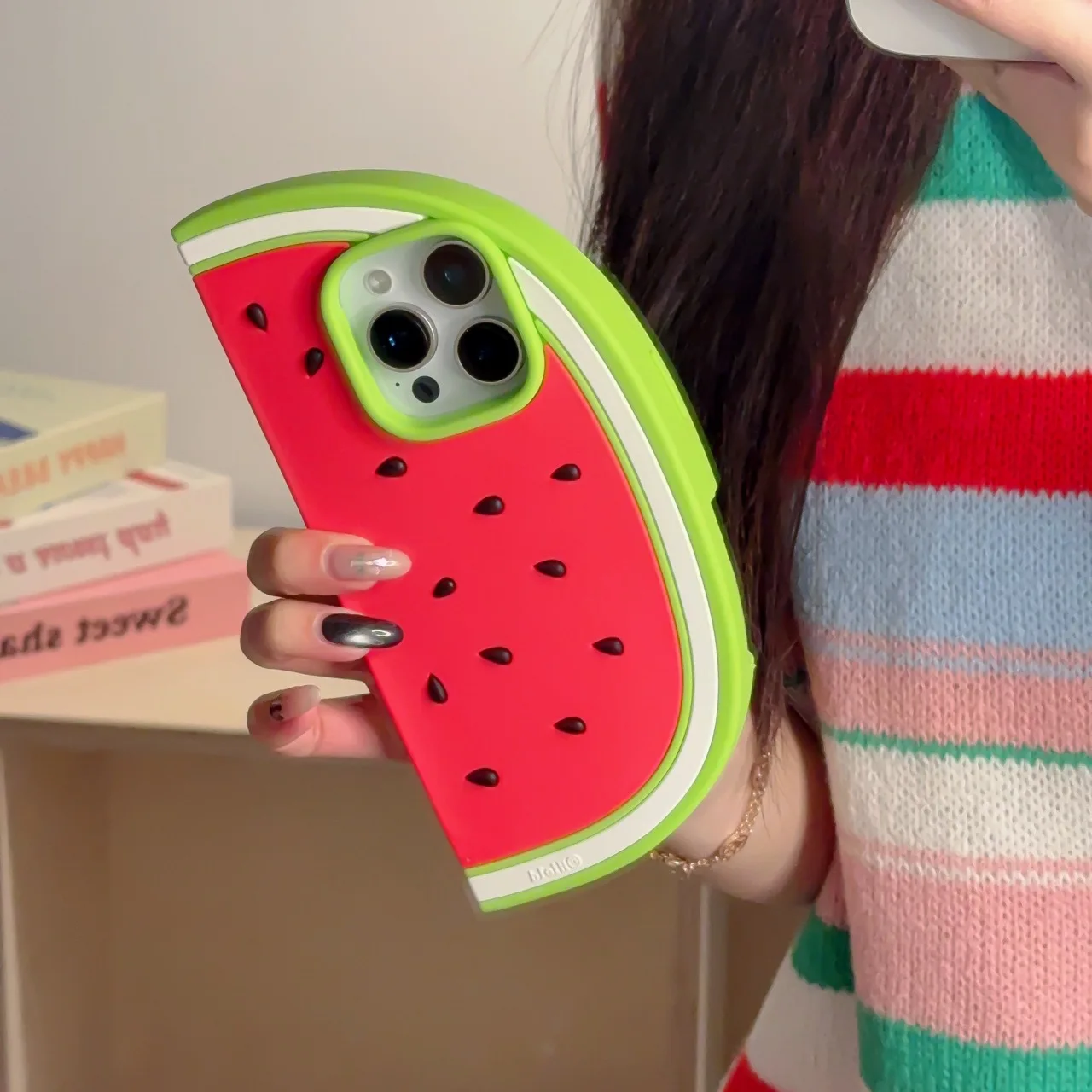 Cooling Watermelon 3D Soft Silicone Phone Case - Funny Protective Back Cover, Durable and Stylish