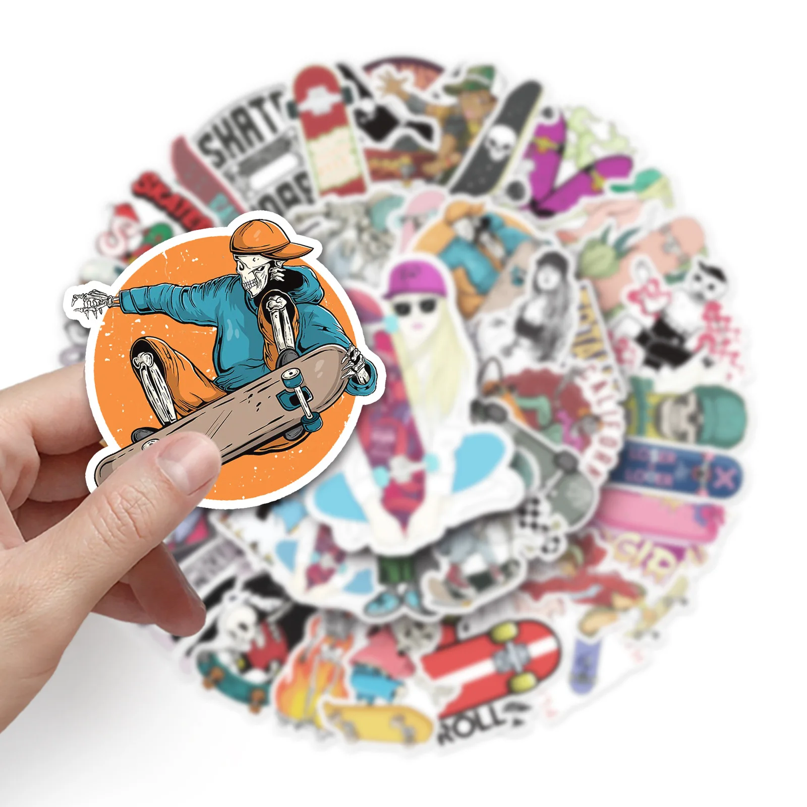 50PCS 야외 스포츠 스케이트 보드 낙서 스티커 DIY 스노우 보드 스케이트 자전거 자동차 헬멧 방수 스티커 아이 장난감