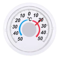 Outdoor Round Analog Thermo - Hygrometer with Digital Temperature Display (White)