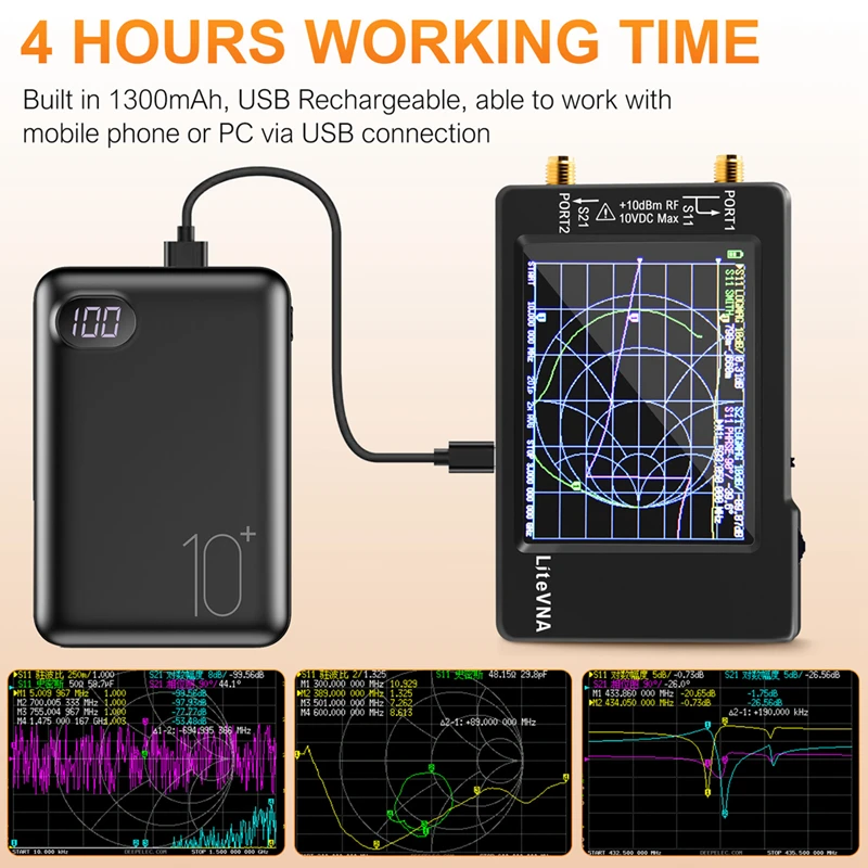 New Litevna 6Ghz VNA 2.8Inch LCDHF VHF UHF UV Vector Network Analyzer Shortwave Portable Antenna Analyzer With Battery 6