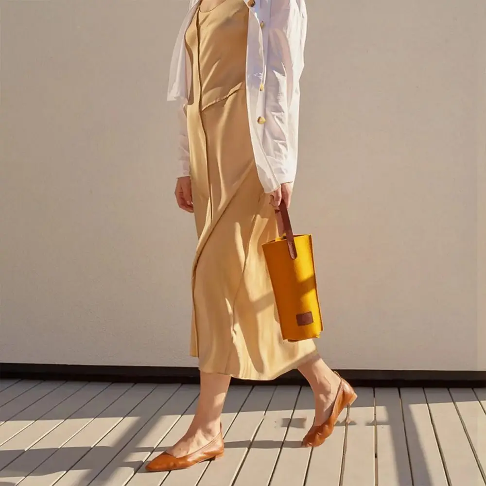 Protable Felt Wine Bag Single Double Insulated Felt Bag Solid Color Wine Carrier Bag