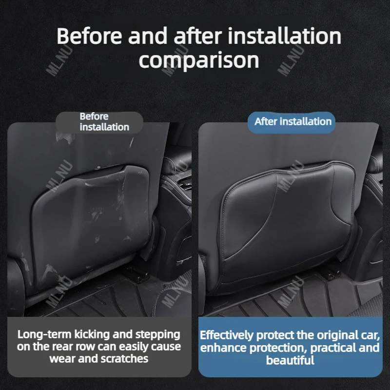 BYD SEAL EV 악세사리 2025/2024 시트백 킥 패드, 발차기 방지, 오염 방지, 방수 나파 가죽 보호대 (2022-2023)
