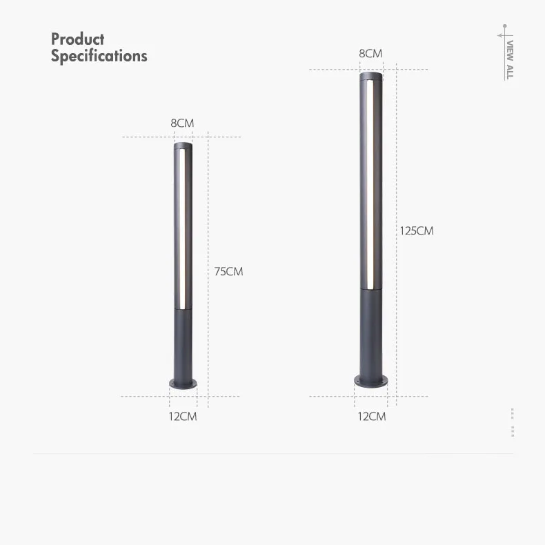 야외 오버렝스 방수 LED 잔디 조명, IP65, 85-265V 조경 삼각형 발광 가로등, 빌라 문짝 장식