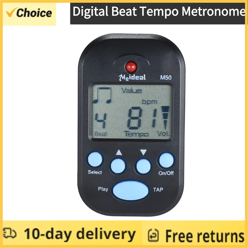 Compact Clip-On LCD Digital Rhythm Metronome