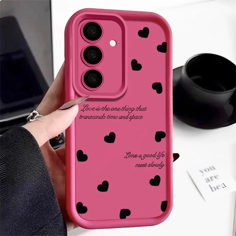Luxury Black Love Heart Phone Case - Elegant Protective Cover
