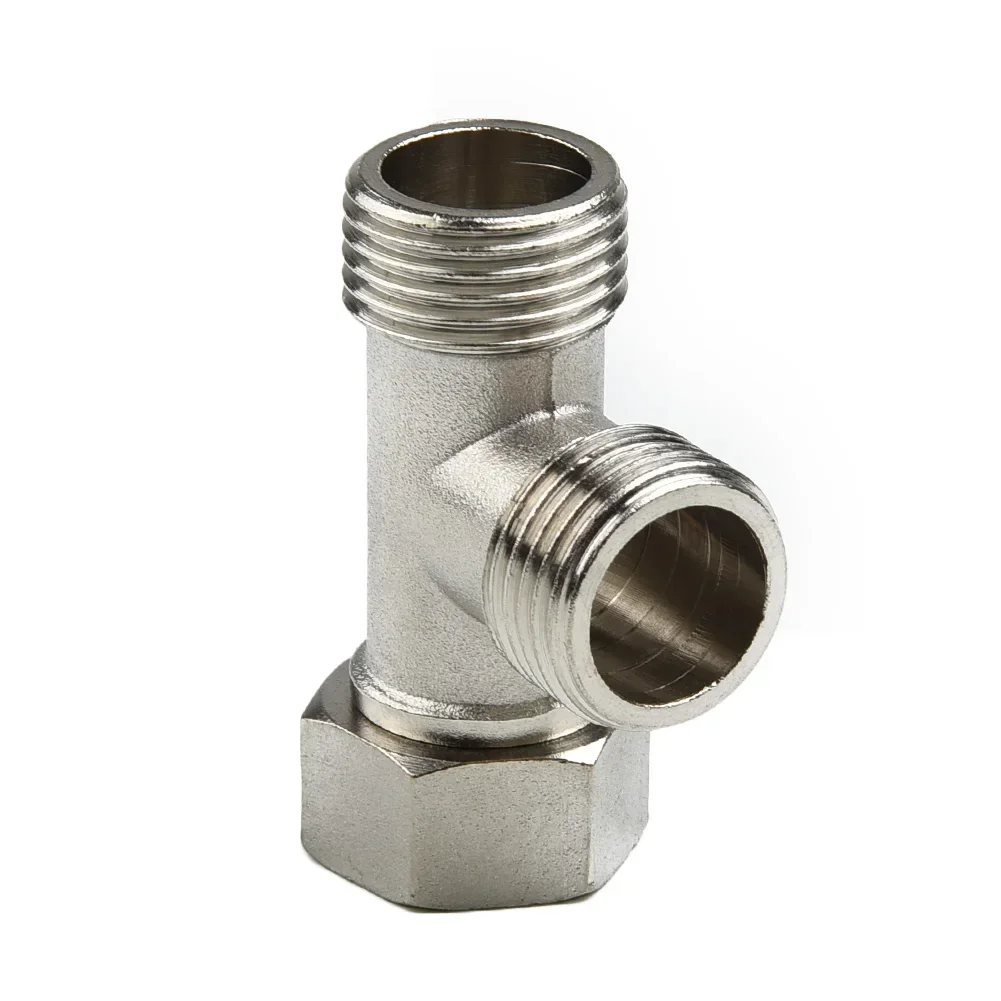 Toilet 304 Copper T Adapter G1/ 2" T-Valve Diverter Valve Three Way Device Hole Water Pipe For Bath Bidet Sprayer Shower NEW