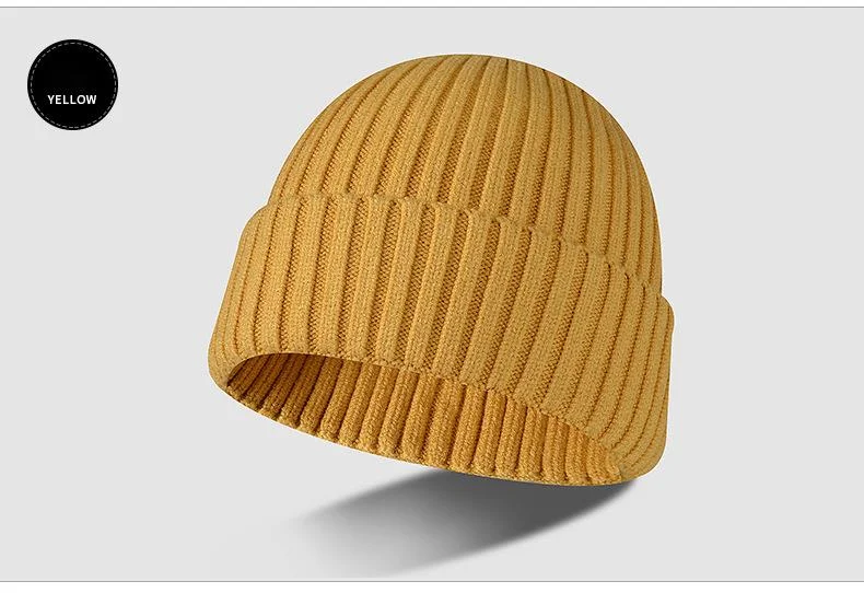 Neue Wollmütze, verdickte Strickmütze für Herren und Damen, lässige Outdoor-Mütze, warme Mütze, kalte Skimütze_voghion.com