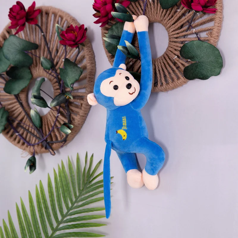 Long Arm Monkey Plush Toy Anti-collision Banana Monkey Curtain Strap Monkey Doll Children's Birthday Gift 6