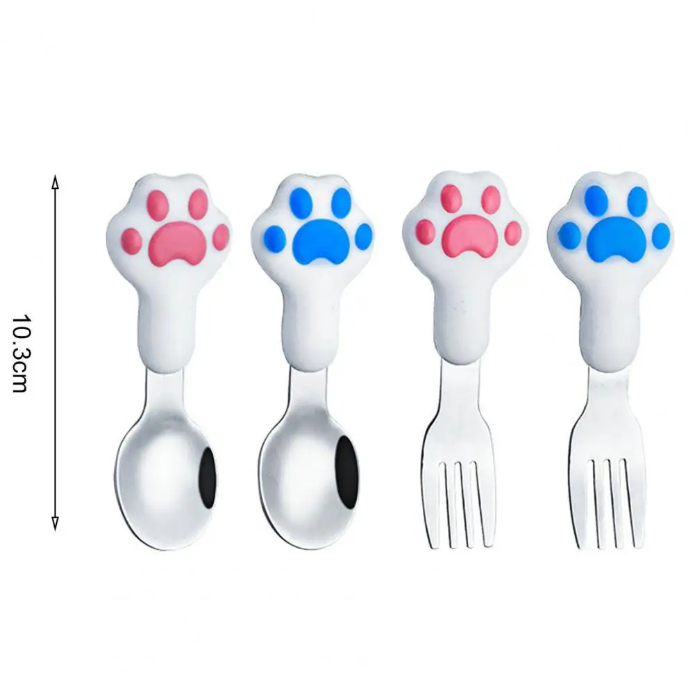 Cartoon Spoon Cute Cat Paw Design Mini Spoon/Fork Mini Dessert Feeding Spoon Baby Cartoon Cutlery Baby Tableware Daily Use