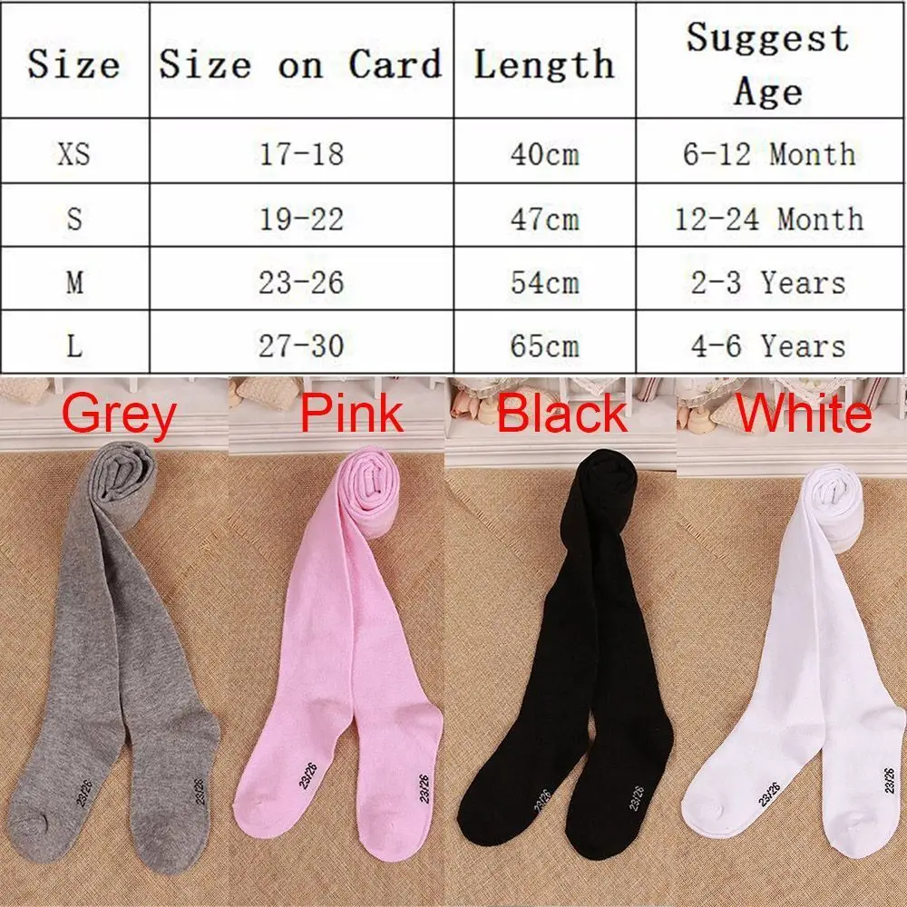 Kids Pantyhose Winter Warm Knitted Tights Baby Girls Cotton Solid Color Soft Clothing for 0-6 Years