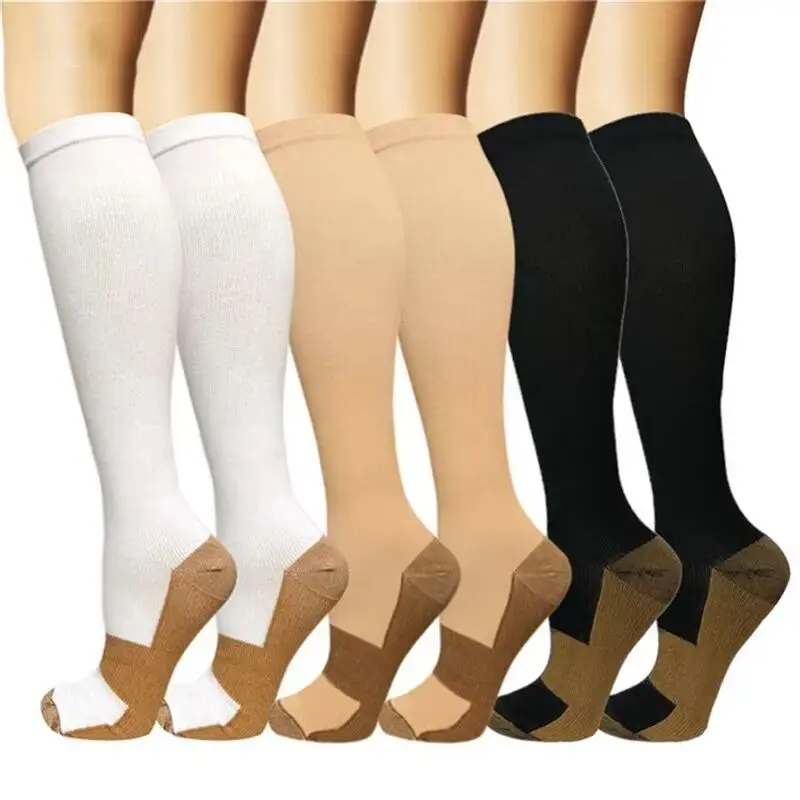 Compression Socks Neutral High Knee Circulation Elastic Copper Ion Support For Running Hiking