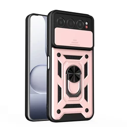 Premium Protective Phone Case with Slide Camera Cover & Ring Kickstand for ZTE nubia Air (Rose Gold)