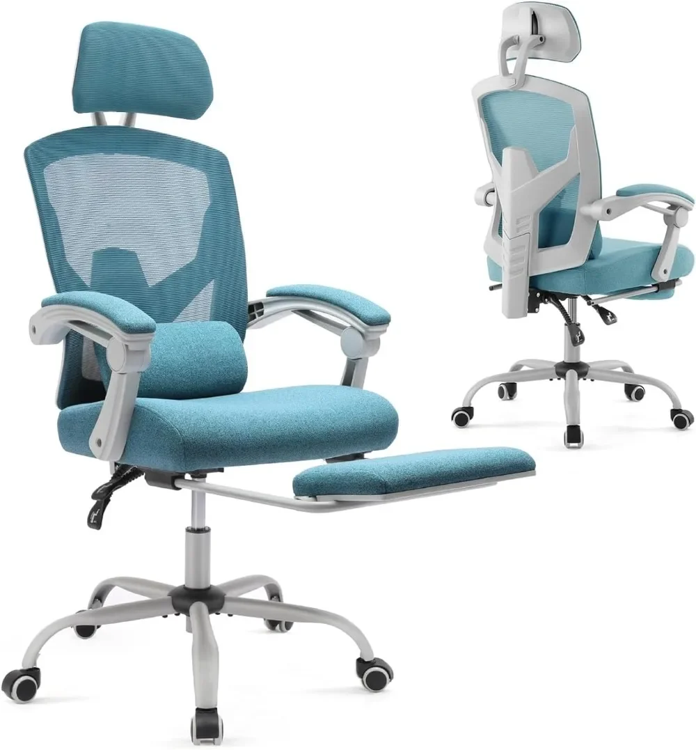 Office Computer Desk Chair, Ergonomic High-Back Mesh Rolling Work Swivel Chairs with Wheels, Comfortable Lumbar Support,  Comfy