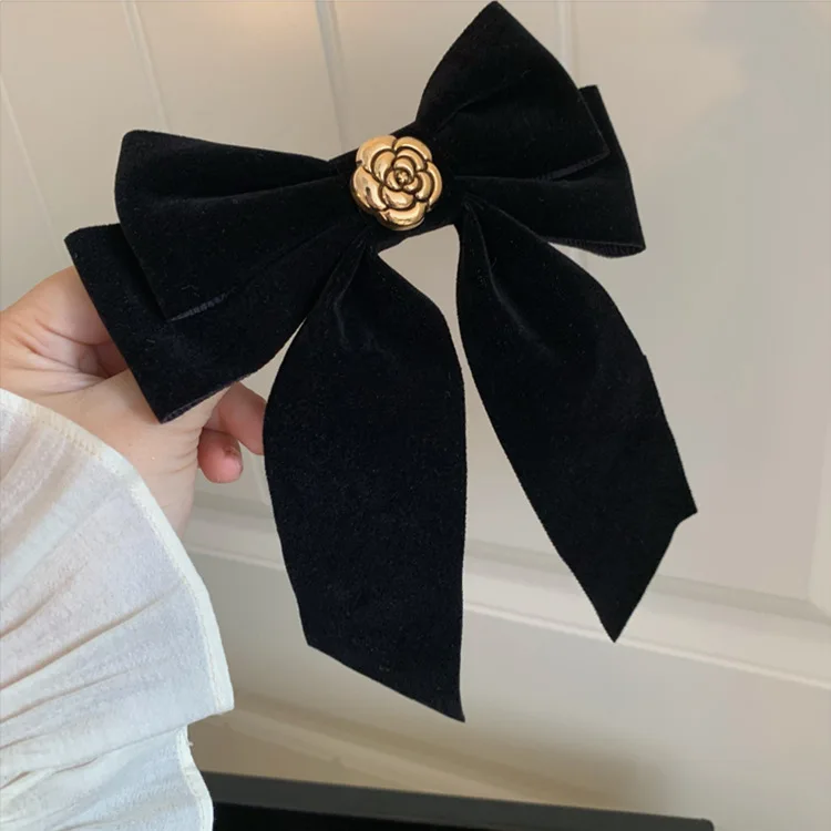 Chanel satin ribbon barrette - Gem