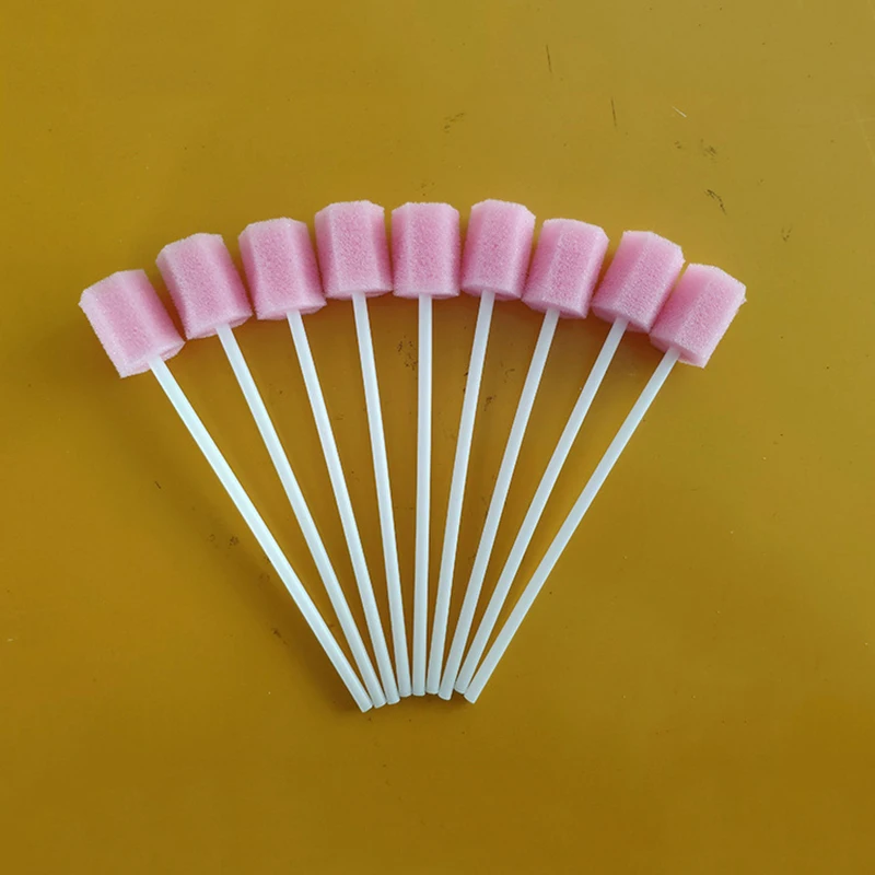 100pcs Oral Care Sponge Swab Tooth Cleaning Mouth Swabs With Stick Sponge Head Cleaning Cleaner Swab Disposable