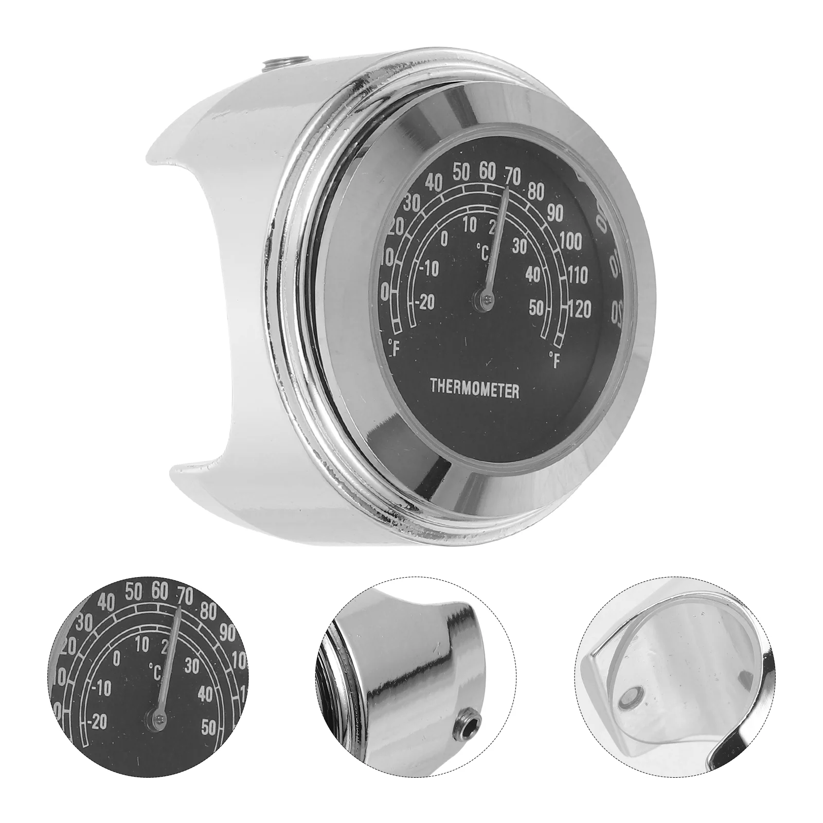 

Motorcycle Temperature Gauge Thermometer Metal for Outdoor Thermometers Aluminum Alloy Motorbike Handlebar