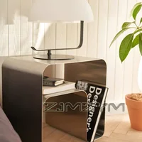 Table à thé nordique en acier inoxydable, Table de chevet minimaliste, canapé moderne, Table d'appoint d'angle pour chambre à coucher, bureau basse 4